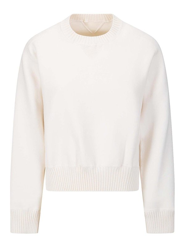 Sacai: crew necks - Cotton Cashmere Knit Pullover