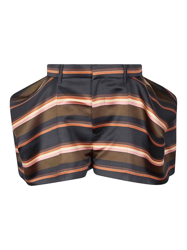Sacai: Trousers Shorts - Horizontal Stripe Shorts