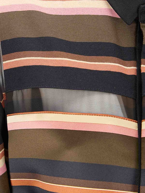 The Best Shops Sacai: t-shirts - Horizontal Stripe T-Shirt