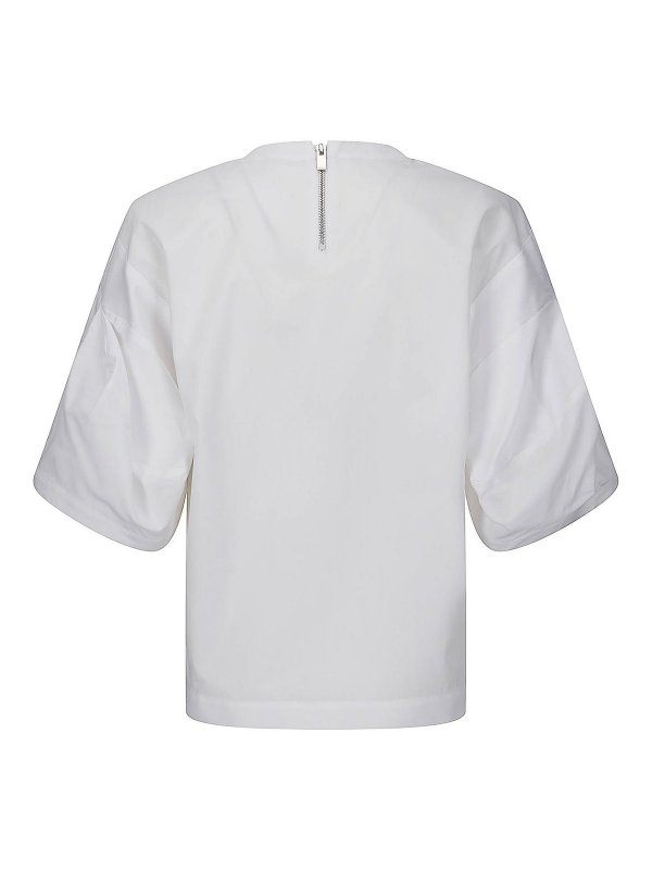 Sacai: t-shirt - Pullover in popeline