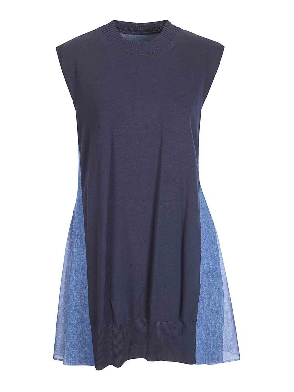 Sacai: Knielange und Midi Röcke - Midirock - Denim