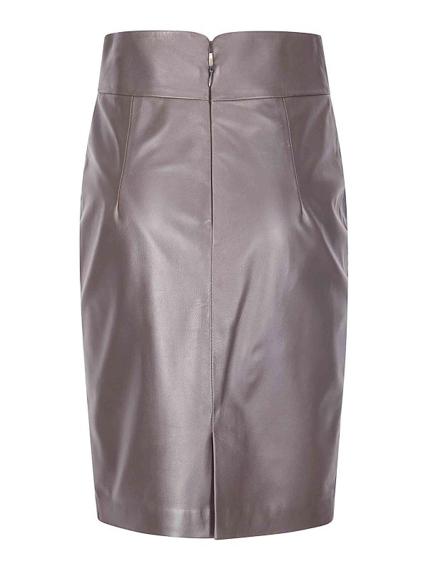 TAGLIATORE: Jupes en cuir online - Jupe En Cuir - Marron Foncé