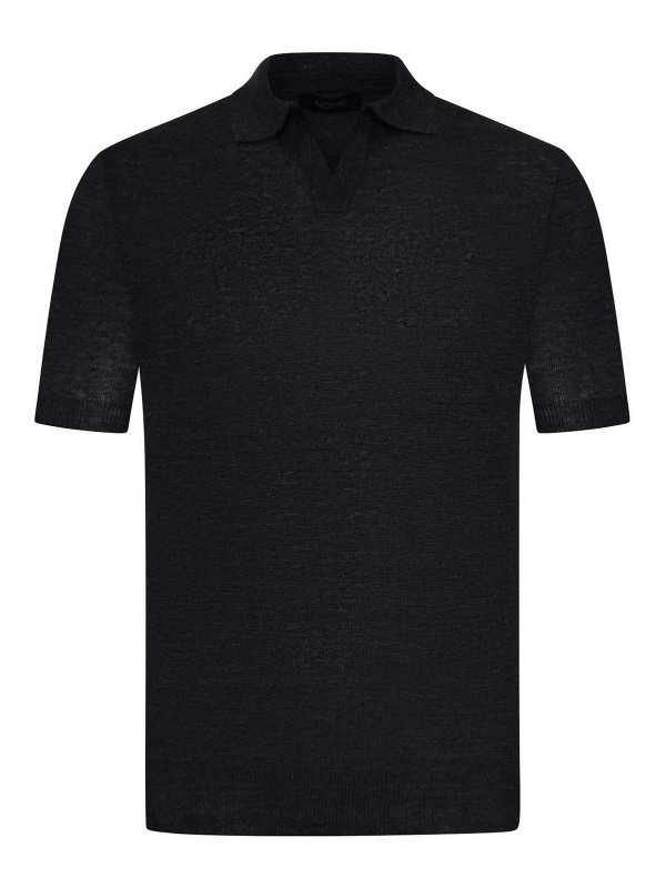 NOME: polo shirts - Short-Sleeved Linen Polo Shirt