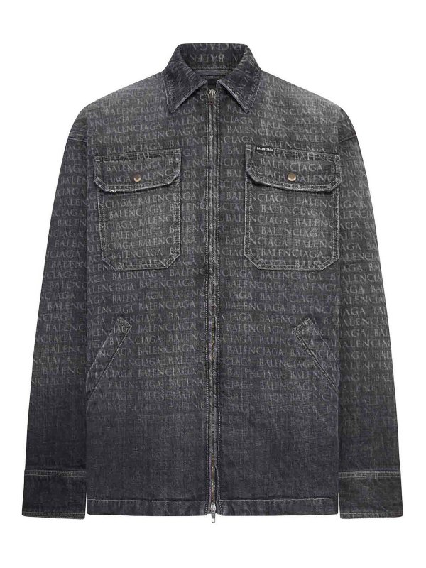 BALENCIAGA: Chaquetas denim - Chaqueta Vaquera - Gris