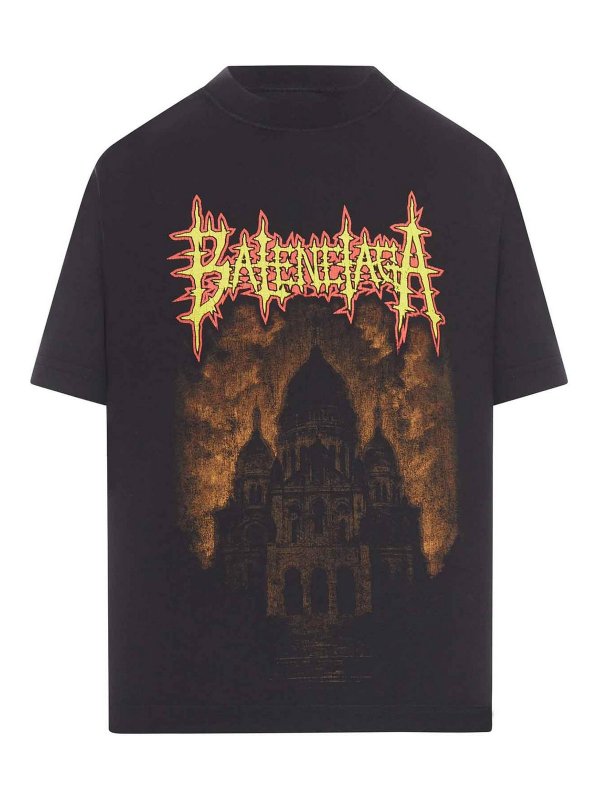 BALENCIAGA: t-shirts - Crewneck Cotton T-Shirt With Print