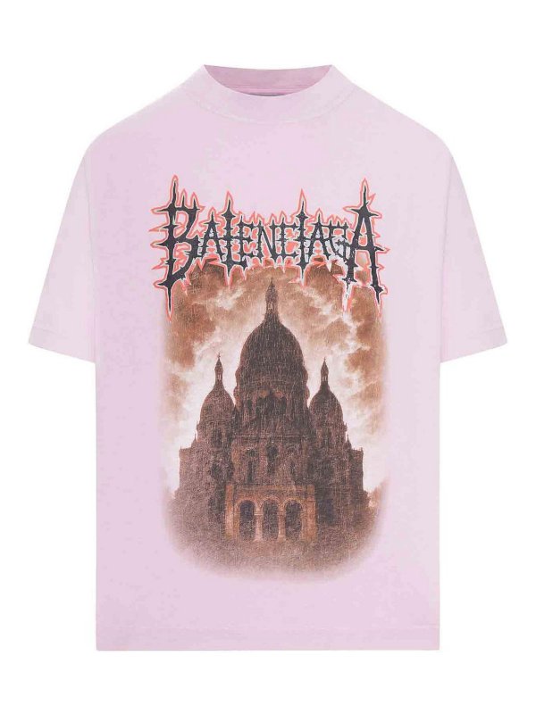 BALENCIAGA: Tシャツ - Tシャツ - ピンク