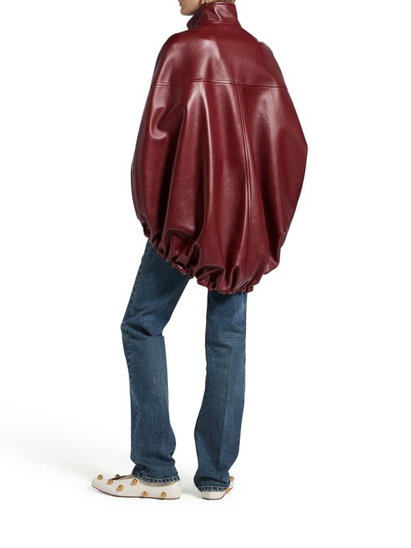 レザーコート - 赤 shop online: BALENCIAGA