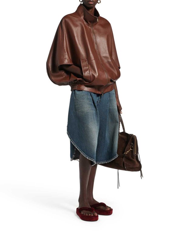 BALENCIAGA: Trousers Shorts online - Dark Ocean Denim Tulip Shorts