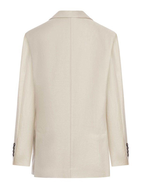 BRUNELLO CUCINELLI: blazers online - Single-Breasted Tailored Linen Jacket