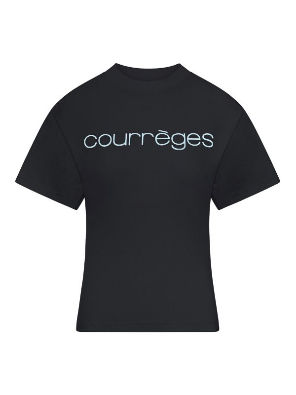 Courreges: T-shirts - T-Shirt - Noir
