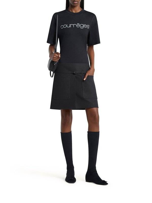 Courreges: T-shirts online - T-Shirt - Noir