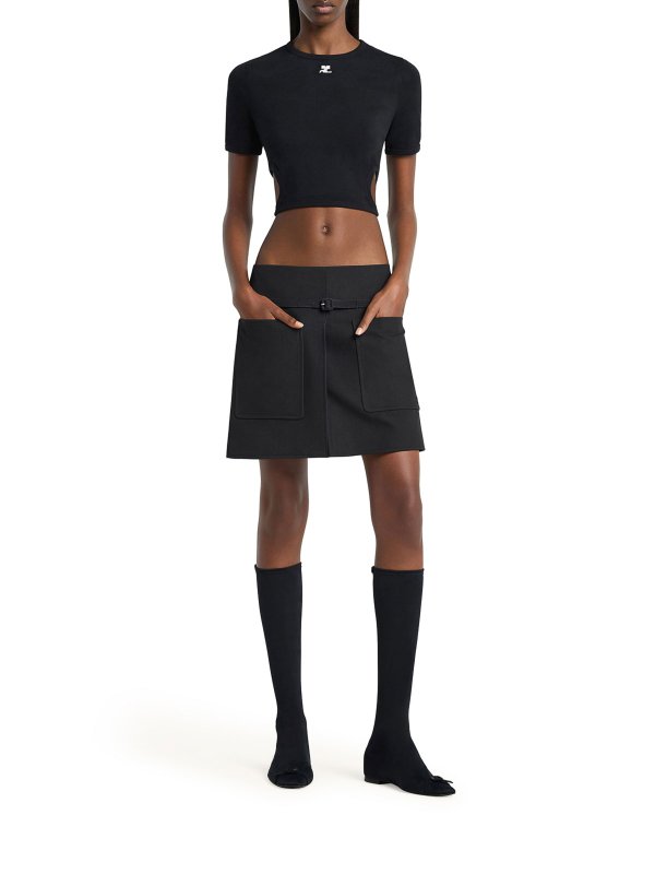 Courreges: T-shirts online - T-Shirt - Noir