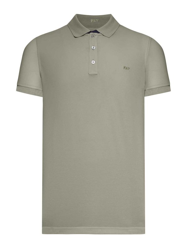 FAY: polo shirts - Cotton Piquet Polo Shirt With Logo