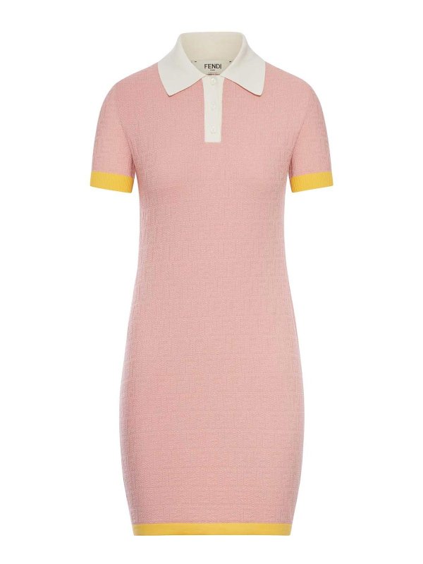 FENDI: knee length dresses - Ff Cotton And Silk Dress