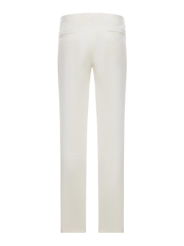 INCOTEX: casual trousers online - Stretch Cotton And Linen Blend Trousers