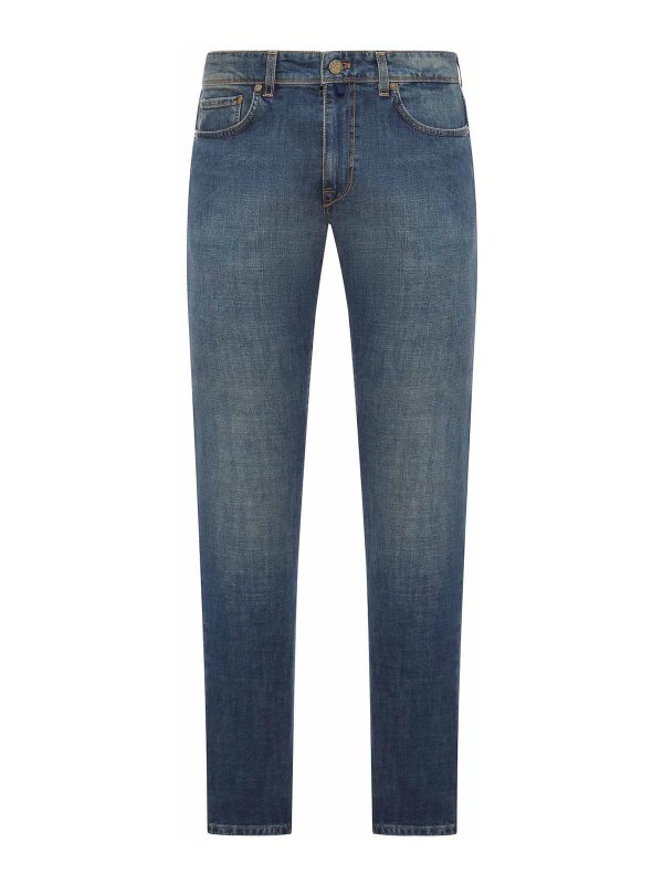 INCOTEX: Jeans à jambe droite - Jean Droit - Bleu