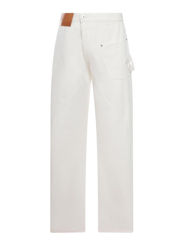 J.W. ANDERSON: Jeans à jambe droite - Jean Droit - Blanc