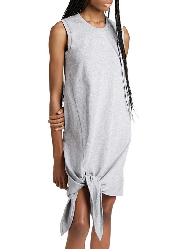 The Best Shops J.W. ANDERSON: knee length dresses - Knotted Hem Dress In Medium Grey Mlange