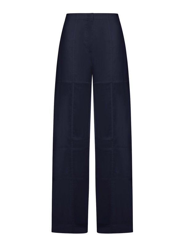 JIL SANDER: casual trousers - Cotton Palazzo Trousers
