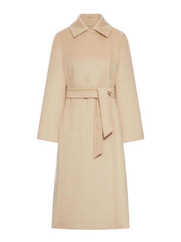 Max Mara: ニーレングスコート - 膝丈コート - ヌードカラー