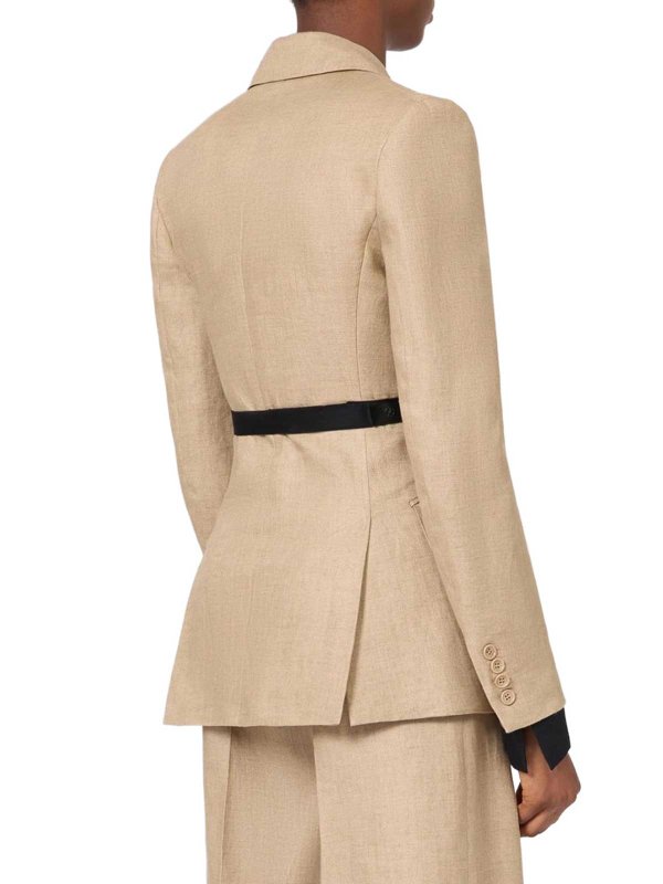 Double-Breasted Blazer In Pure Linen Natt Replica 
online: Max Mara