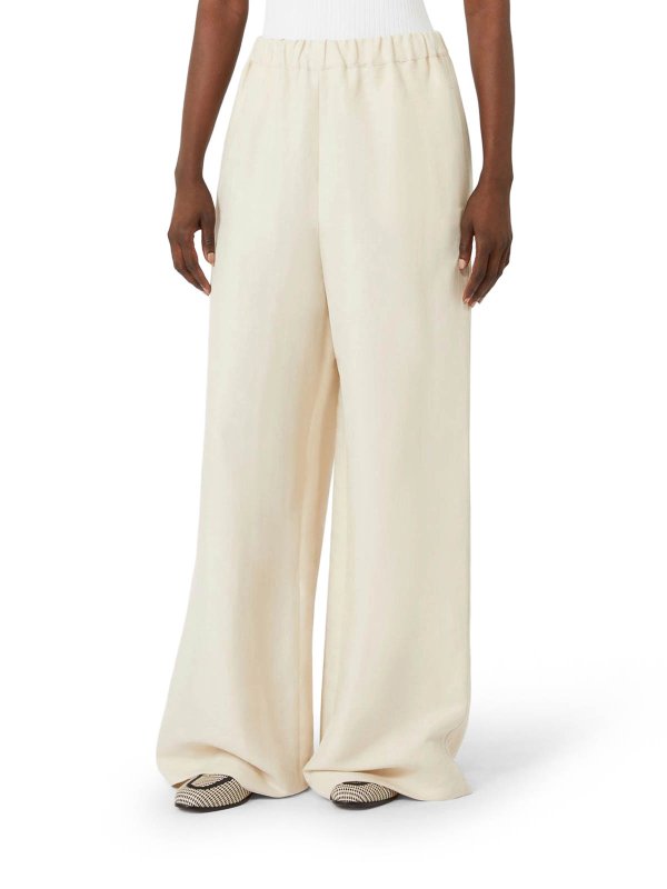 The Best Shops Max Mara: casual trousers - Linen And Silk Trousers