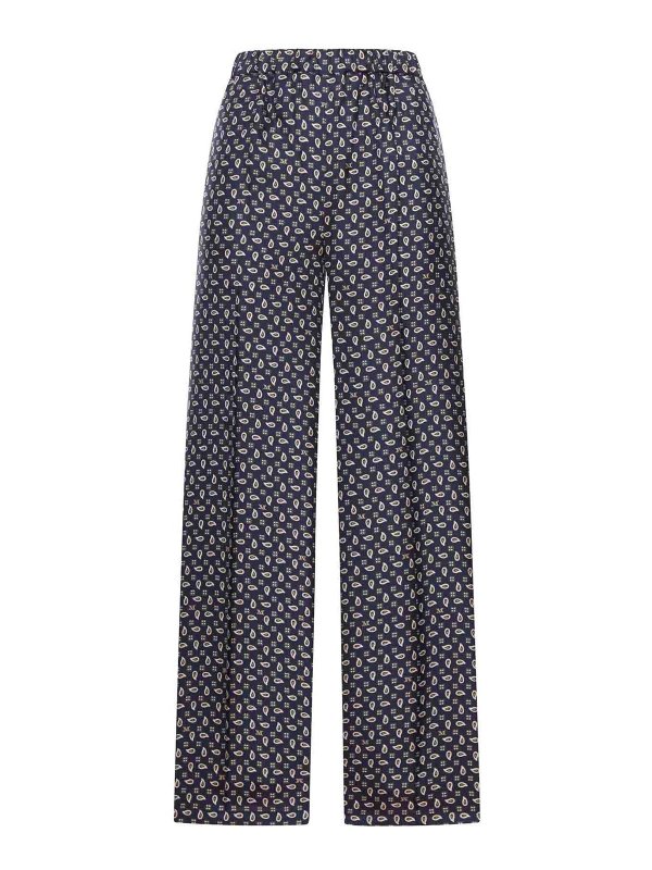 Max Mara: casual trousers - Printed Silk Trousers