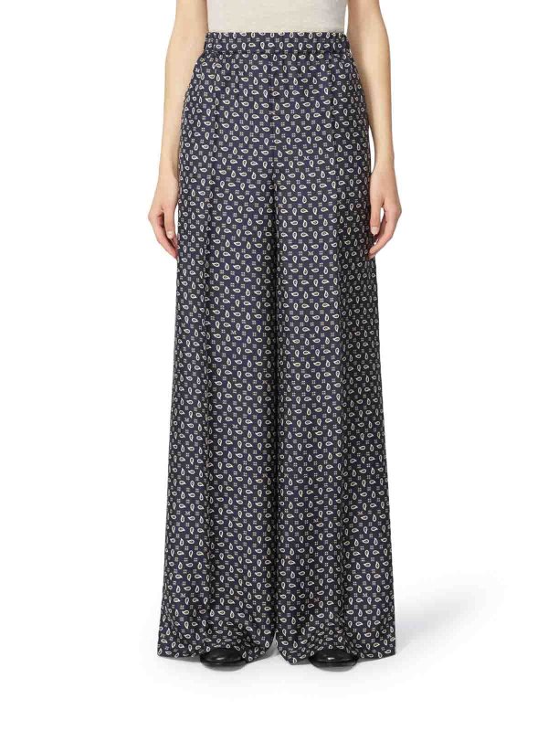 The Best Shops Max Mara: casual trousers - Printed Silk Trousers