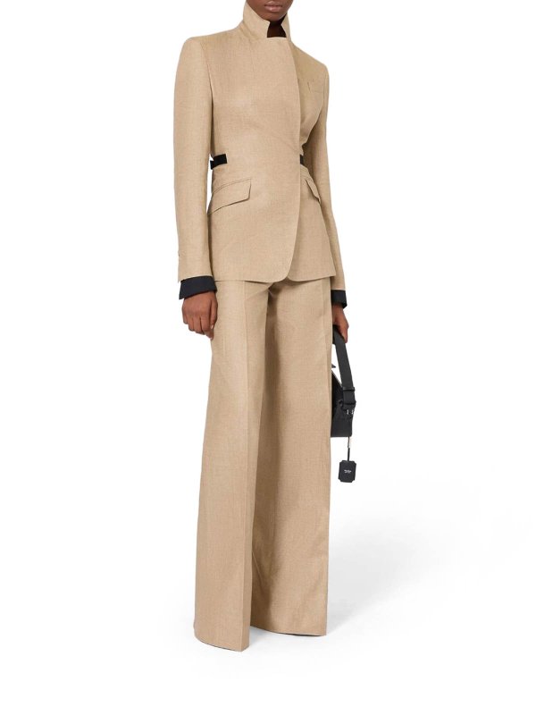 Max Mara: casual trousers online - Regular Fit Trousers In Linen Natt