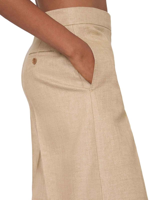 Max Mara buy online Regular Fit Trousers In Linen Natt