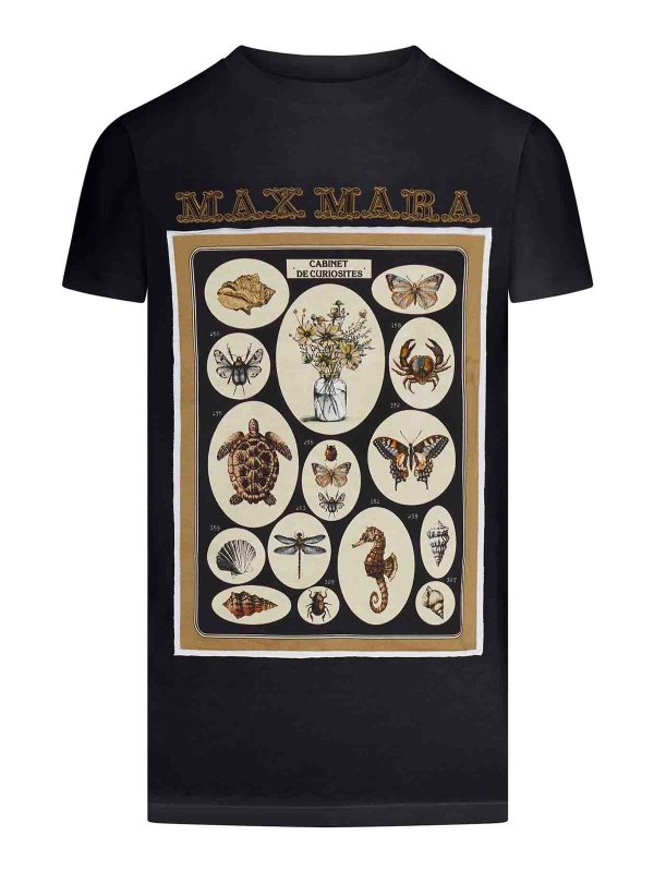 Max Mara: t-shirts - Cotton Jersey T-Shirt With Print