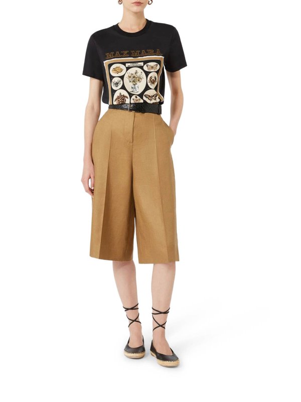 Max Mara: t-shirts online - Cotton Jersey T-Shirt With Print