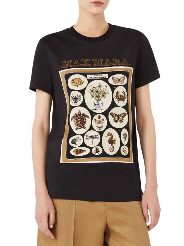 The Best Shops Max Mara: t-shirts - Cotton Jersey T-Shirt With Print