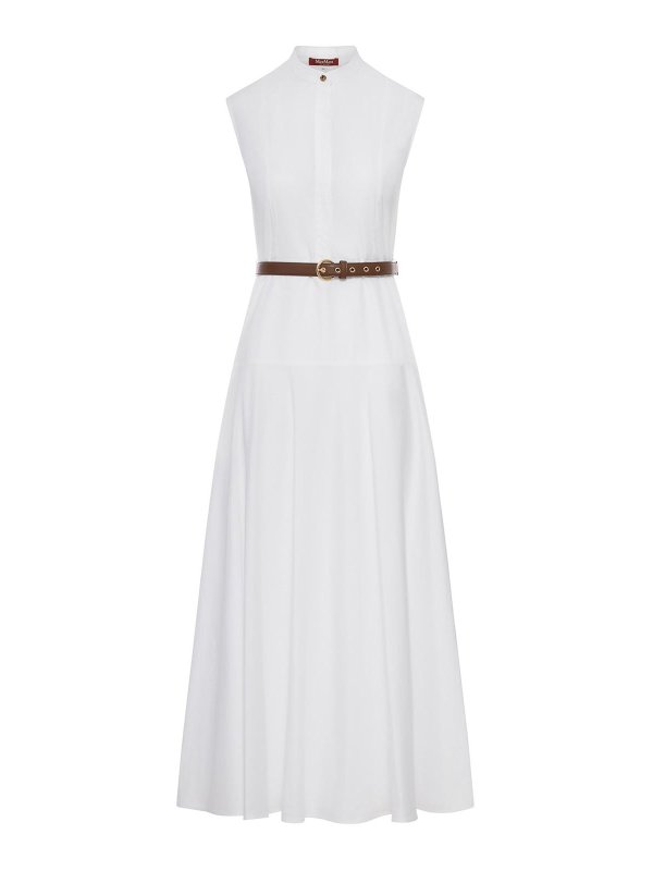 Max Mara: knee length dresses - Cotton Poplin Wheel-Shaped Dress
