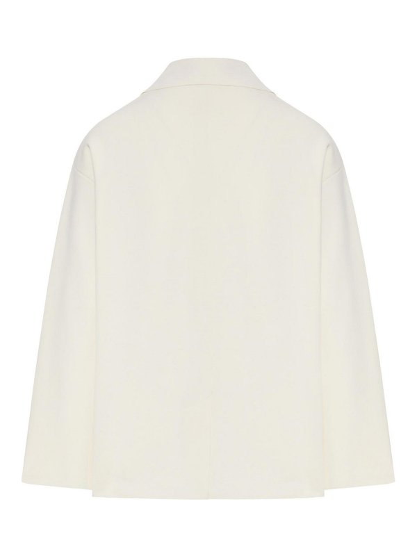 Max Mara: blazers online - Double-Breasted Viscose Crepe Jacket
