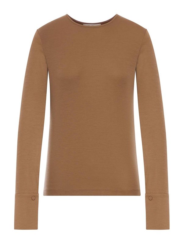 Max Mara: t-shirts - Madre Wool Jersey T-Shirt