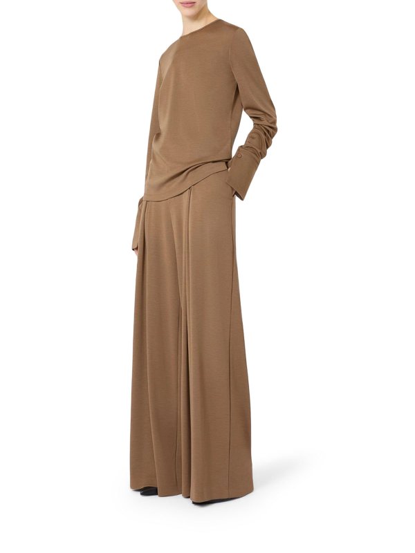 Max Mara: t-shirts online - Madre Wool Jersey T-Shirt