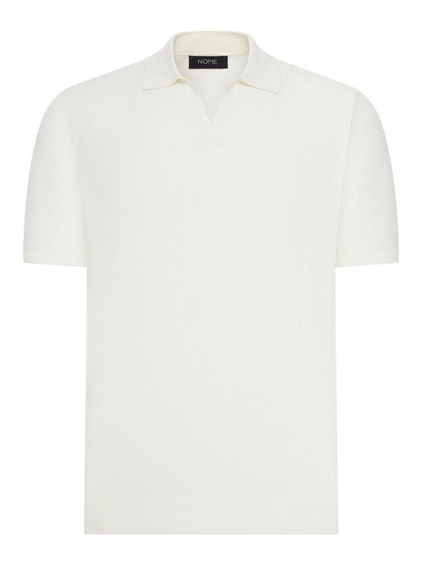 NOME: polo shirts - Short-Sleeved Silk And Cotton Polo Shirt