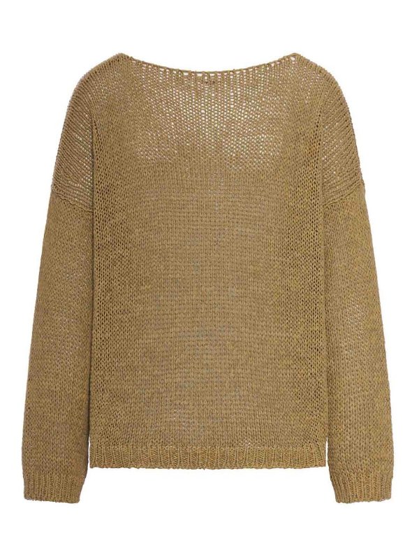 ROBERTO COLLINA: Strickpullover mit Rundhalsausschnitt online - Rundhalspullover - Grün