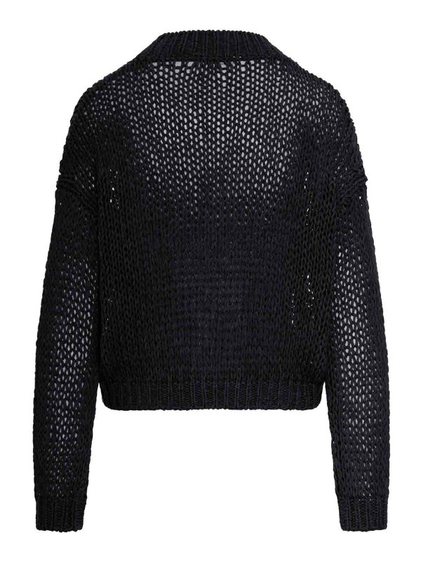 ROBERTO COLLINA: cardigans online - Cropped Cardigan In Perforated Knit