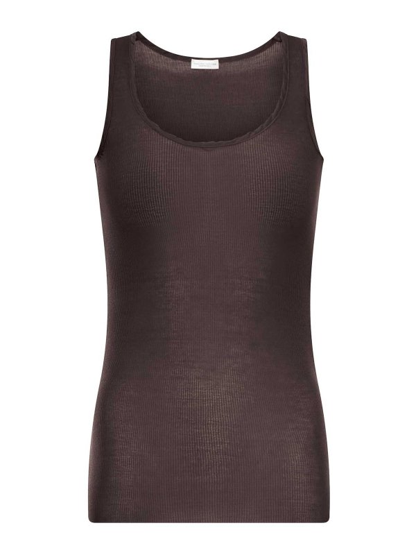 ROBERTO COLLINA: Tops & Débardeurs - Top - Marron