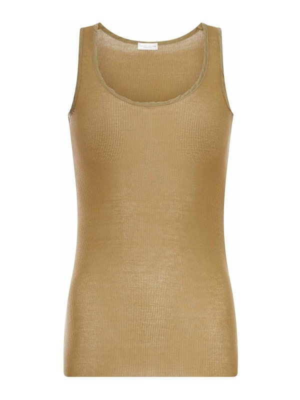 ROBERTO COLLINA: Tops & Débardeurs - Top - Vert