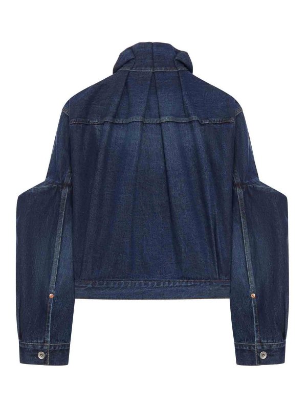 Sacai: giacche denim online - Giacca in denim di cotone