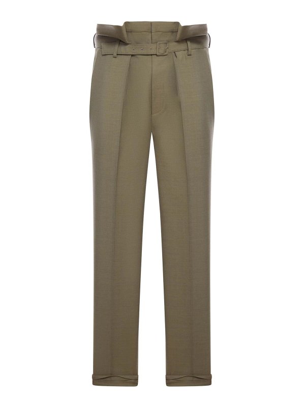 SAINT LAURENT: casual trousers - Paperbag Pants In Wool Gabardine