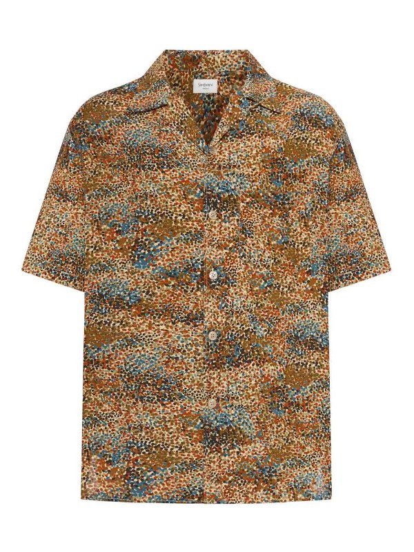 SAINT LAURENT: shirts - Micro-Patterned Shirt With A Dotted Effect