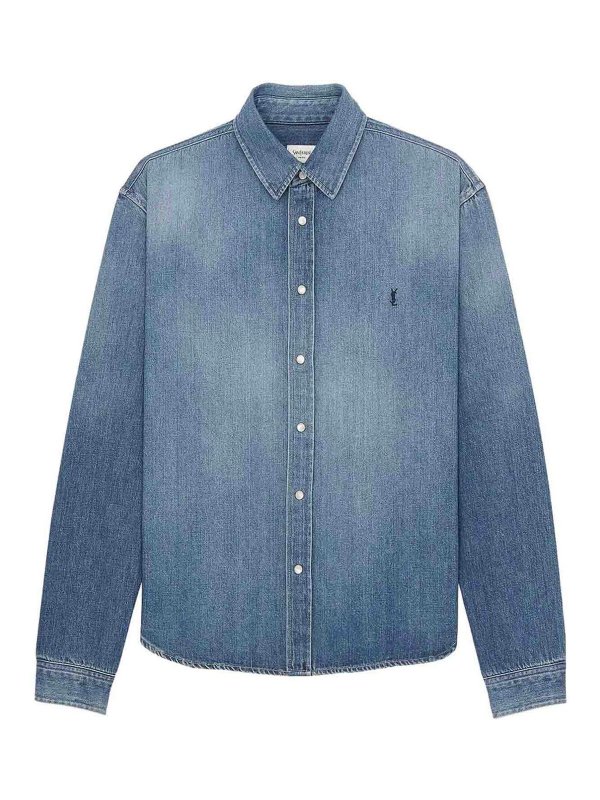 SAINT LAURENT: shirts - Cassandre Shirt In Denim