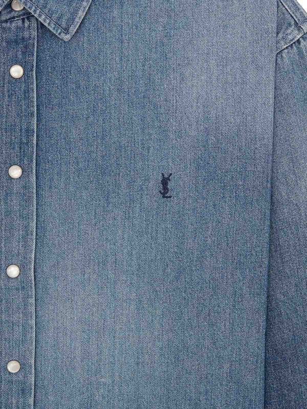 The Best Shops SAINT LAURENT: shirts - Cassandre Shirt In Denim