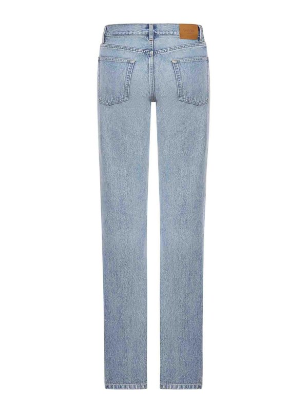 SAINT LAURENT: straight leg jeans online - High-Waisted Straight-Leg Cotton Jeans