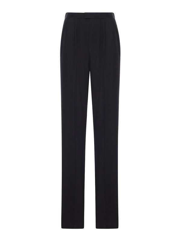 SAINT LAURENT: straight leg jeans - Habotai Silk Pants