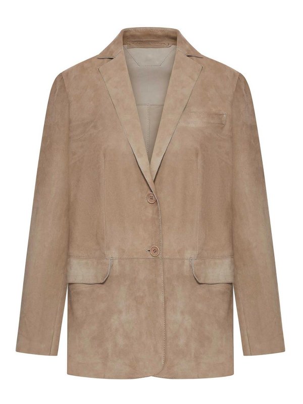 SALVATORE SANTORO: Vestes en cuir - Blouson En Cuir - Couleur Chair